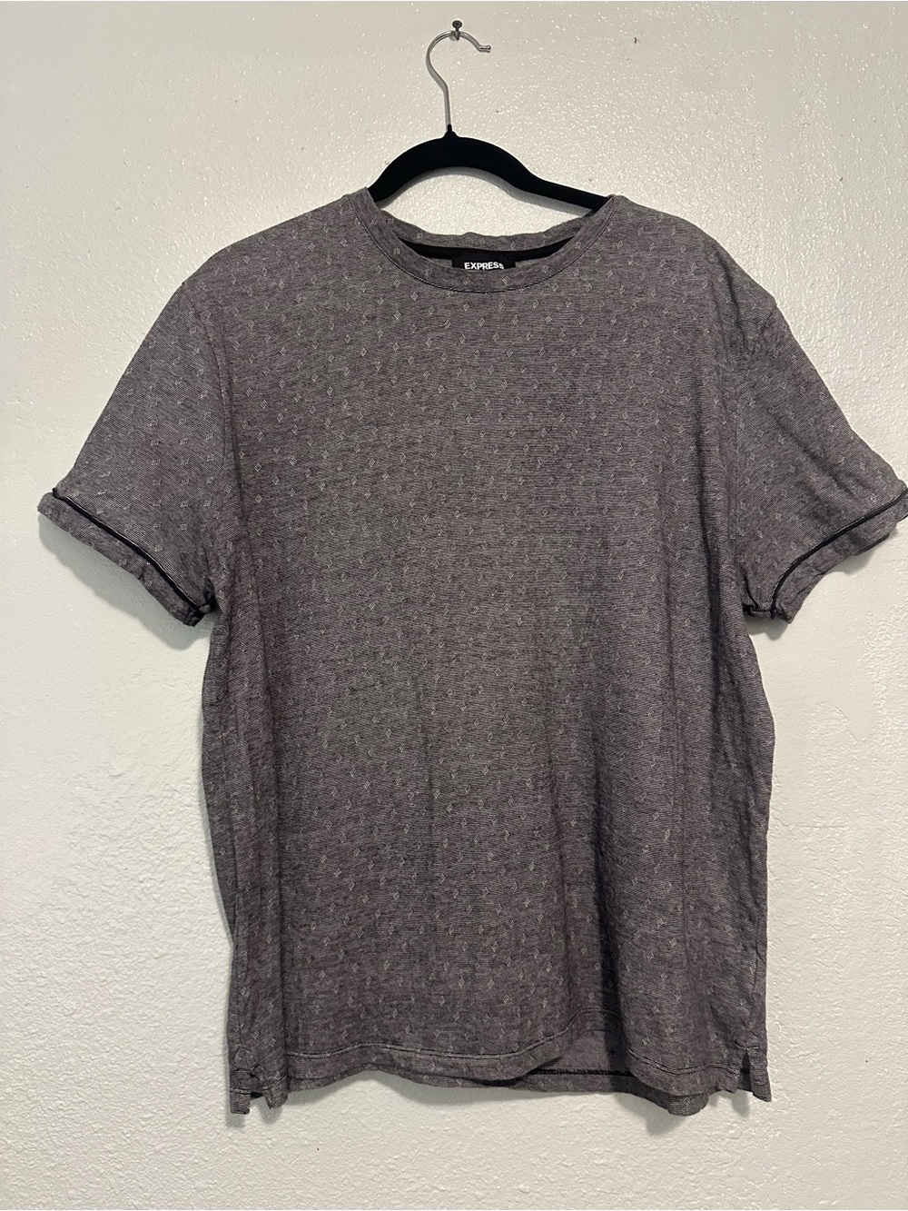 Express Men's Short Sleeve Heather Charcoal Crew Tee Size Large